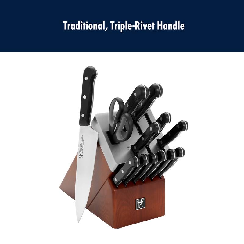 HENCKELS Solution Self-Sharpening Knife Block Set - Brown