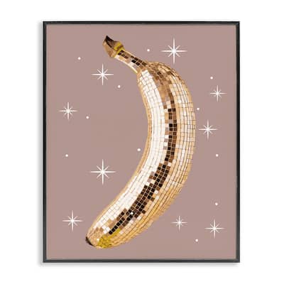 Stupell Luminous Glam Banana Framed Giclee Art Design By Lil' Rue
