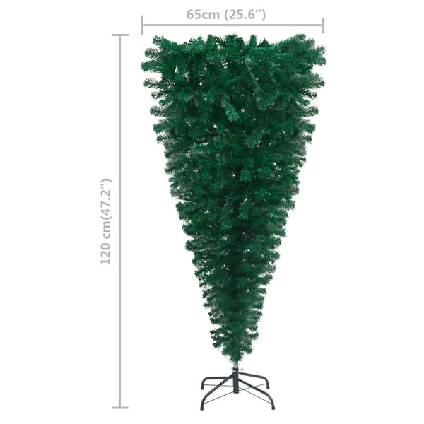 vidaXL Upside-down Artificial Christmas Tree with LEDs&Ball Set 47.2 ...