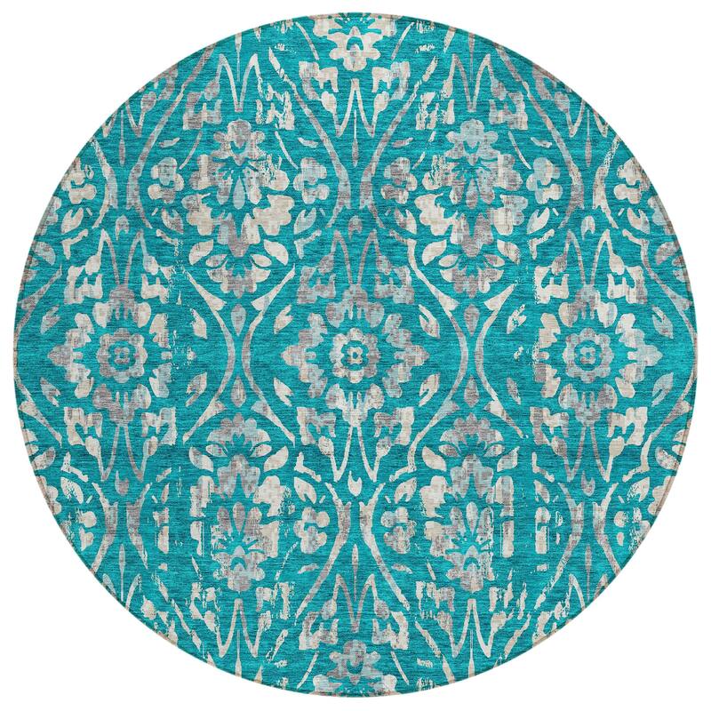 Machine Washable Indoor/ Outdoor Chantille Traditional Distressed Rug