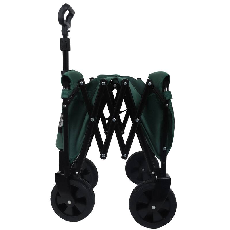 Expandable Dual-Layer Utility Wagon with 100% Extra Space - Grocery Cart for Camping, Shopping, Sports, Gardening, Fishing