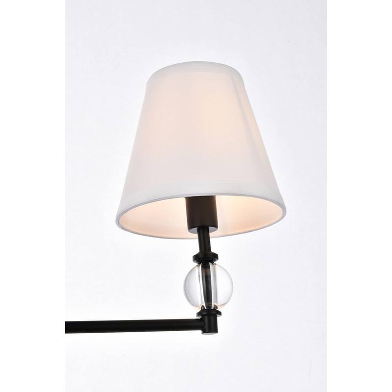Bella 3 Light Bath Sconce with White Fabric Shade