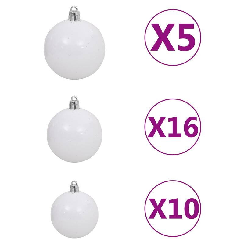 vidaXL Artificial Christmas Tree LED&Ball Set&Flocked Snow Decoration PVC&PE