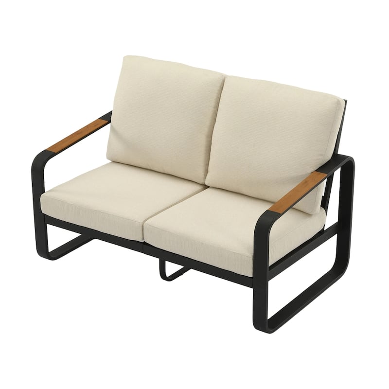 Outdoor Patio Sofa with Removable Cushions, Weather-Resistant - Loveseat