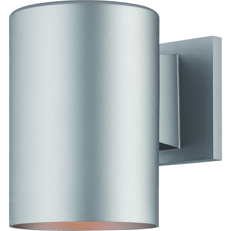 Volume Lighting 1-Light Silver Gray Outdoor Cylinder Wall Mount
