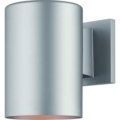 Volume Lighting 1-Light Silver Gray Outdoor Cylinder Wall Mount