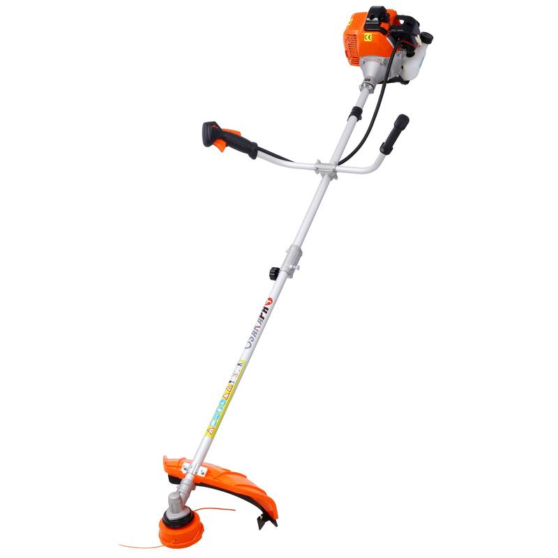 Orange 52cc 2-Stroke Gas String Trimmer and Brush Cutter Combo with Powerful Engine - 73.50”L x 25”W x 15.50”H
