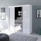 preview thumbnail 7 of 9, Aria Modern 3-door Wardrobe Armoire with Mirror