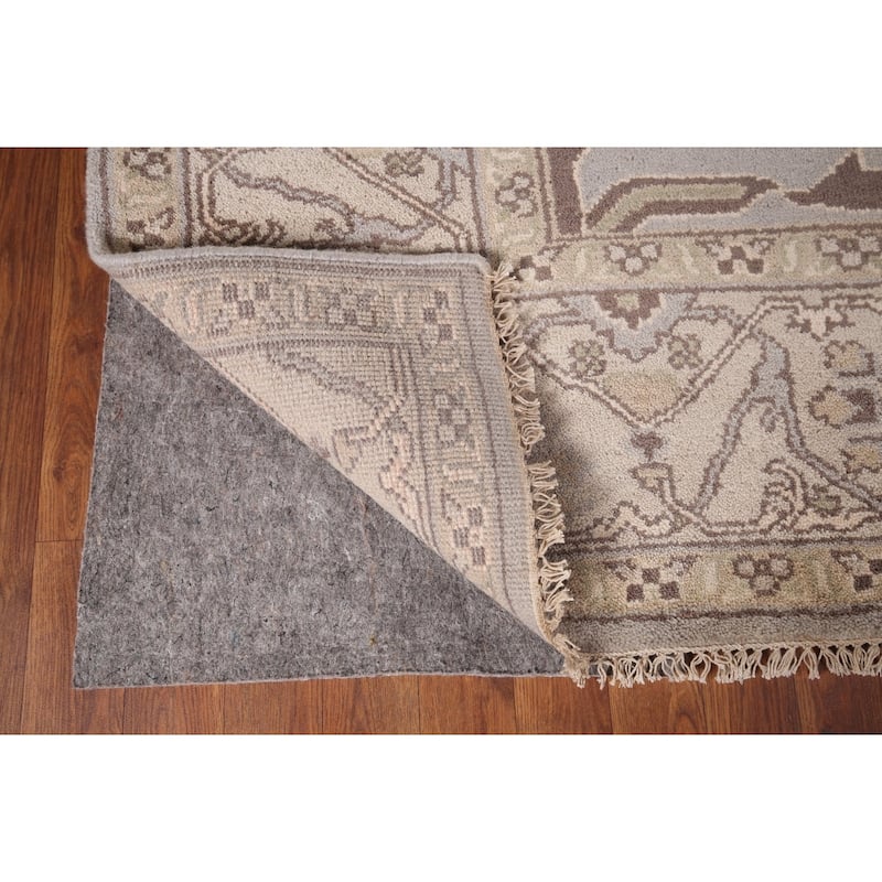 Gray Oushak Oriental Area Rug Handmade Wool Carpet - 8'3"x 9'11"