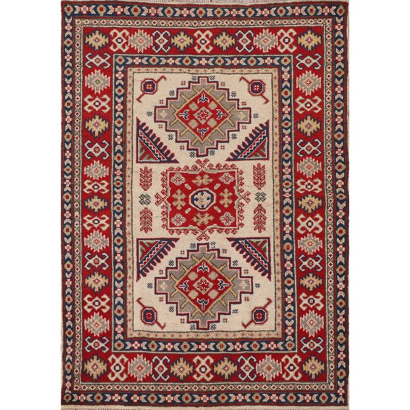 Kazak Oriental Accent Rug Hand-Knotted Wool Carpet - 3'5"x 4'9"
