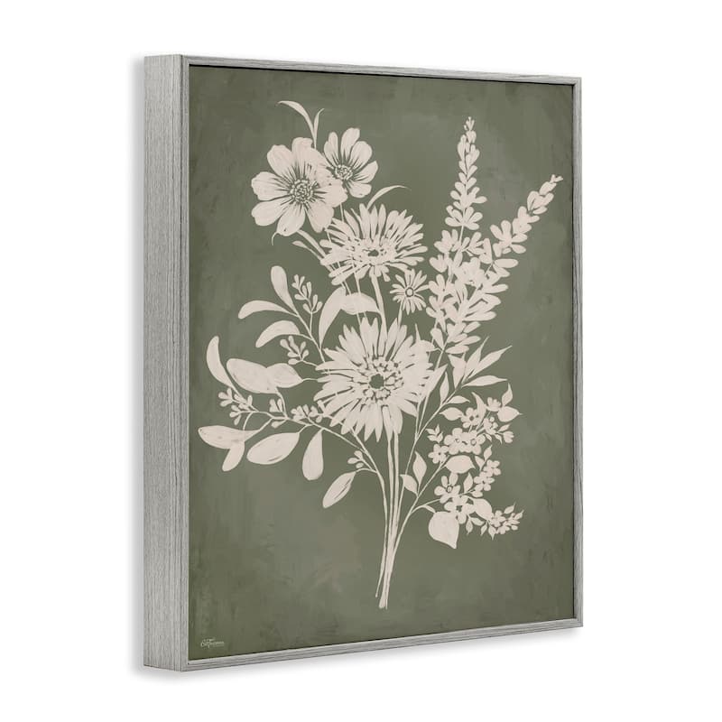 Stupell Bunches of Wildflower Herbs Framed Giclee Art Design By Cat Thurman Designs