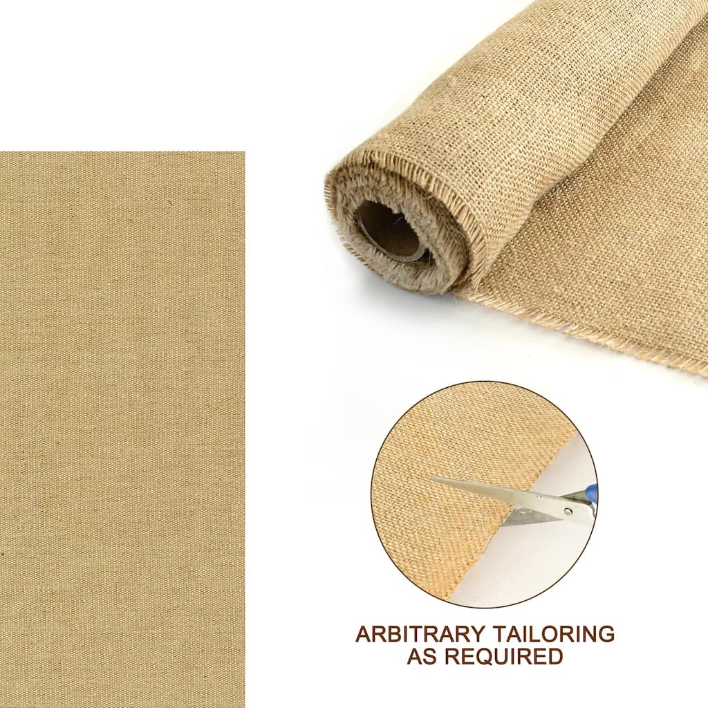 5.3 ft. x 30 ft. Heavy Duty 7.7 oz. Natural Burlap Fabric - Premium Weed Barrier for Raised Beds, Seed Cover & Tree Protection