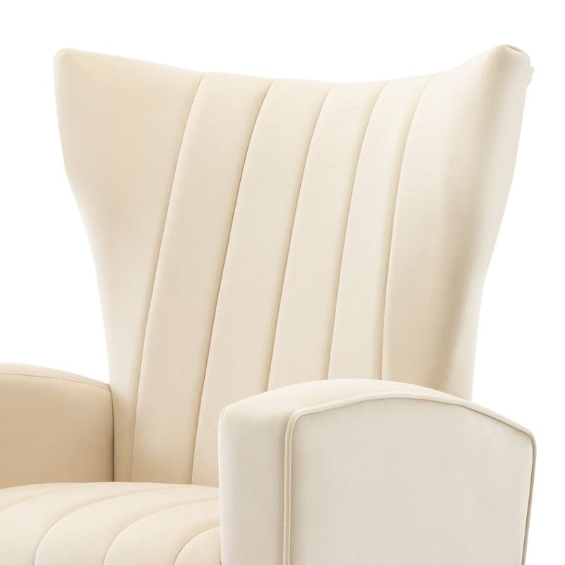 Wingback Arm Chair with Gold Legs, Upholstered Single Sofa