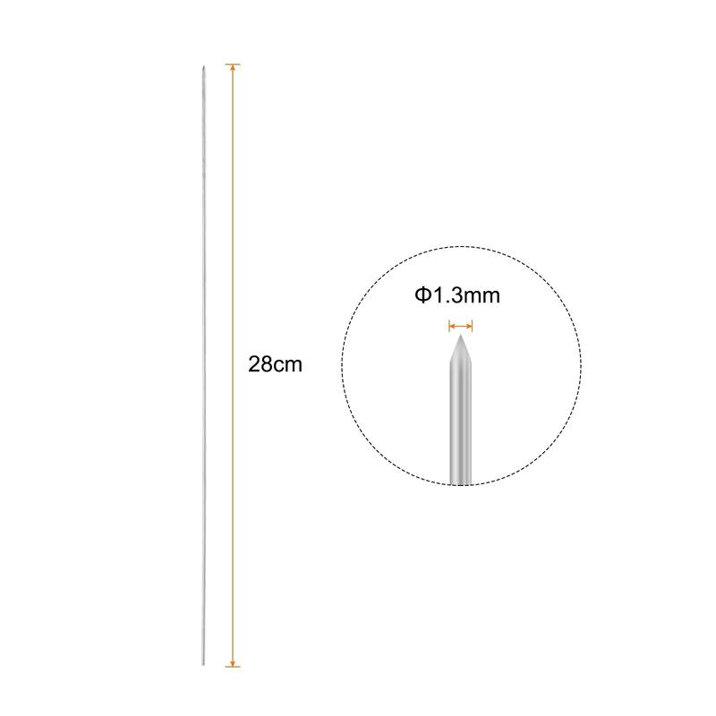 25pcs Kebob Skewers 30cm x 1.3 mm Round BBQ Grill Sticks - 30cm x 1.3mm - Silver