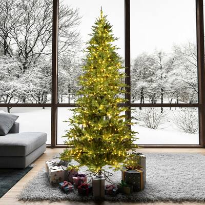 Vickerman 7.5' x 48" Kamas Fraser Fir Artificial Christmas Tree, Warm White Low Voltage 3MM LED Lights