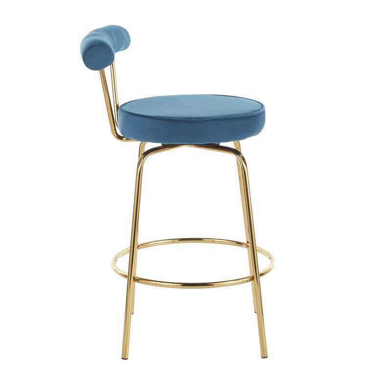 Silver Orchid Caines 26" Fixed-Height Gold Counter Stool (Set of 2)