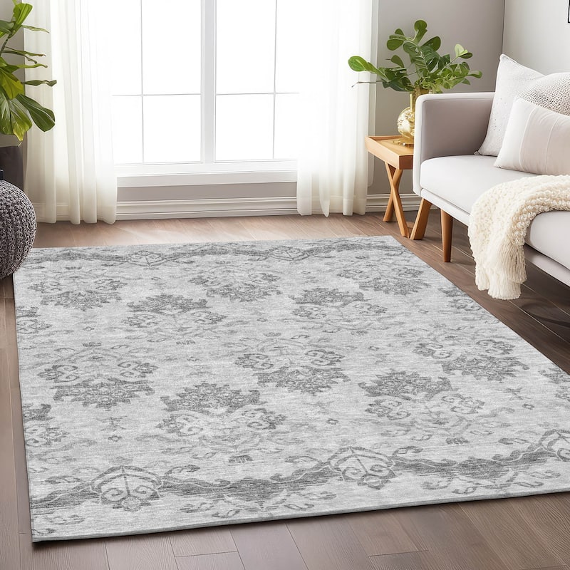 Premium Washable Super Soft Global Chic Mayfield Rug - Graphite - 9' x 12'