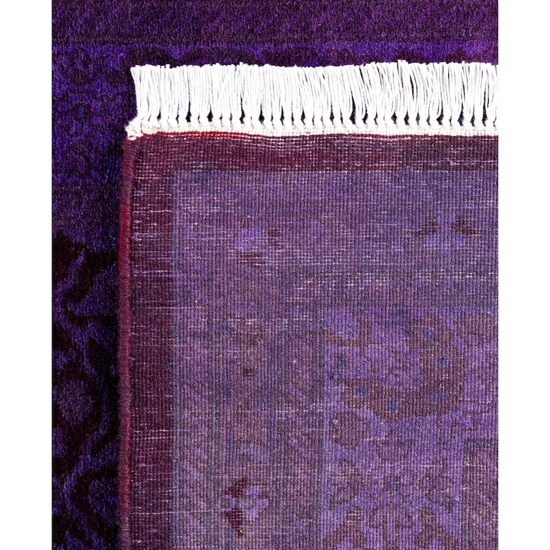 Overdyed One-of-a-Kind Hand-Knotted Runner Rug - Purple - 2' 8" x 4' 7"
