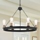 preview thumbnail 5 of 18, Acroma 6 Light 27In Farmhouse Wagon Wheel Modern Chandelier-UL - N/A