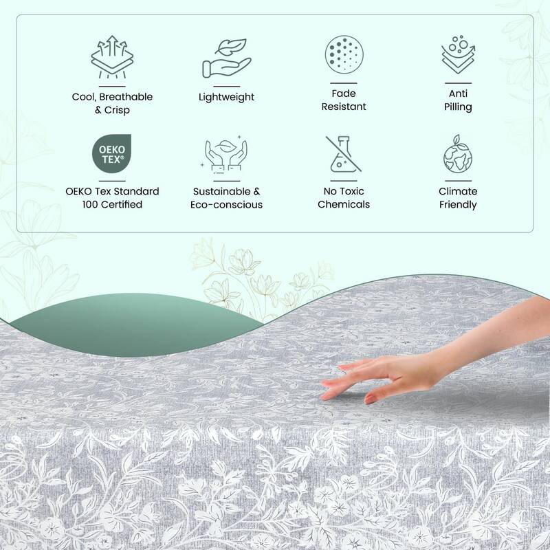 300 Thread Count Cotton Sateen Weave Printed Sheet Set