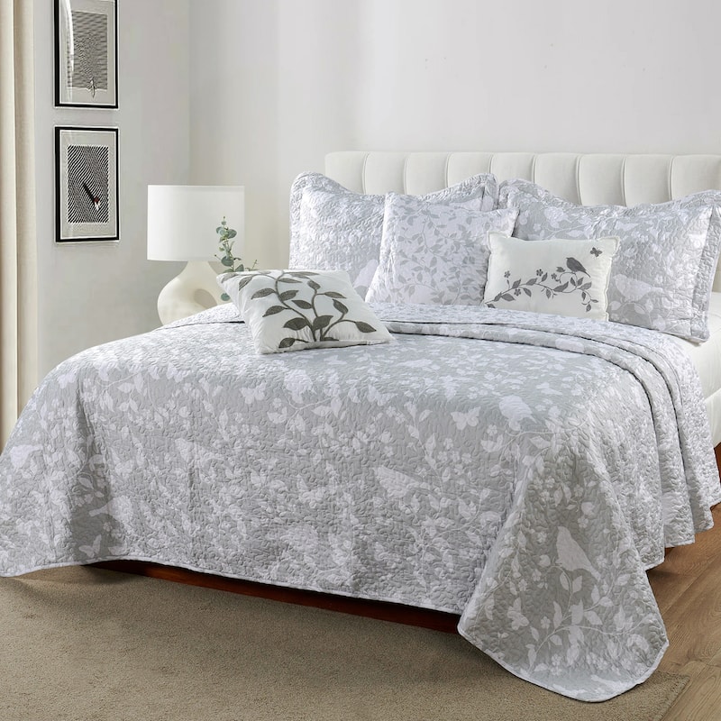 Serenta Birdsong 6-piece Quilted Bedspread Coverlet Set