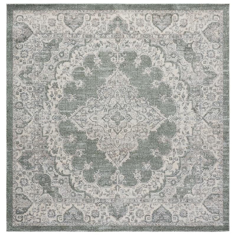 SAFAVIEH Harrison Dimitrija Transitional Rug - 6'7" Square - Green/Ivory