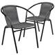 Rattan Indoor/Outdoor Restaurant Stack Chairs (Set of 2) - Gray