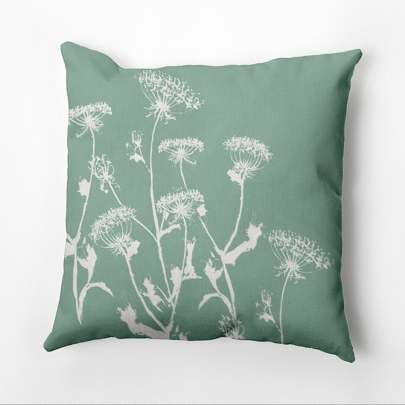 Breezy Wildflower Outdoor Pillow - Green - 18" x 18"