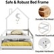 preview thumbnail 14 of 42, Twin Size House-Shaped Headboard Floor Bed with Fences