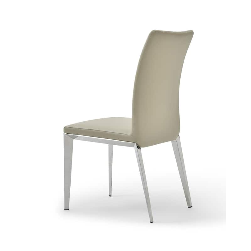 Silver/Gray Faux Leather Upholstered Metal Frame Dining Chair, Set of 2, Sturdy Dining Chair for Dining Rooms - 15.5
