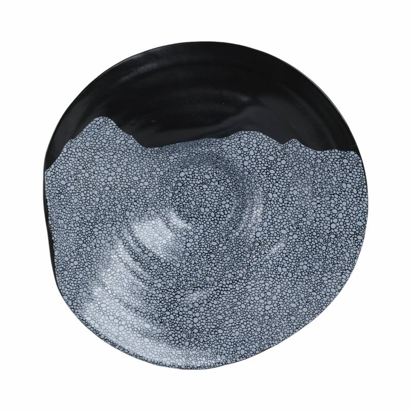 Decorative Ceramic Pebble Inspired Pattern Bowl - Black