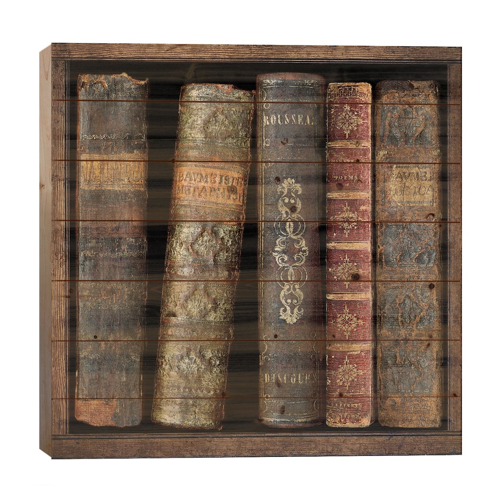 In The Library II Print On Wood by Russell Brennan - Multi-Color