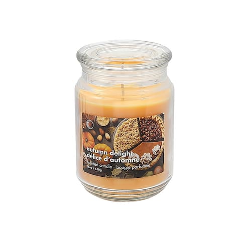 18 Oz Scented Jar With Glass Lid (Autumn Delight) - Set of 2