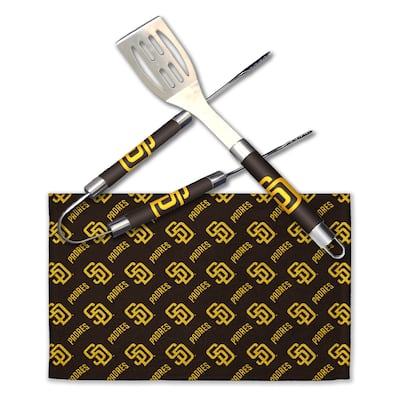 MLB San Diego Padres 3-Piece BBQ Utensil Set 17.25 6 11 x 18 Inches