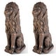 preview thumbnail 35 of 63, Glitzhome Set of 2 MGO Majestic Sitting Guardian Lion Statues Porch Sculpture Outdoor Indoor