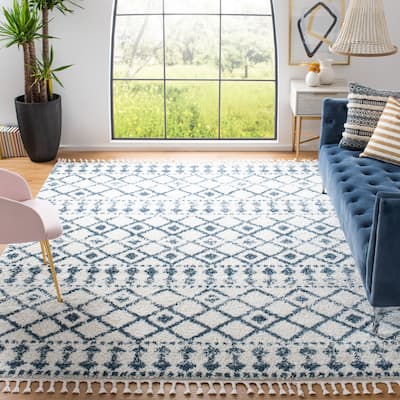 SAFAVIEH Berber Fringe Mirveta Liller Trellis Area Rug - 9' x 12'