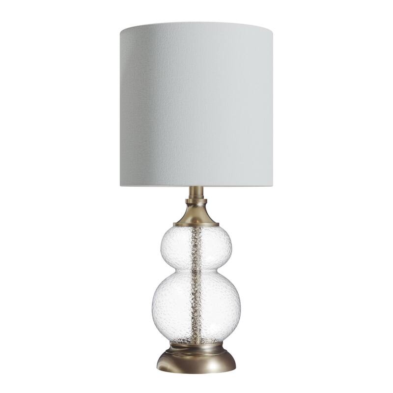 Belle 20.75" Wrinkle Glass Accent Lamp with Linen Shade (Set of 2)