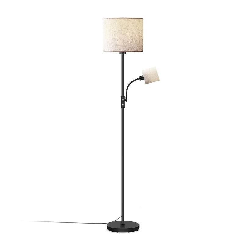 67.32" Mother Daughter Floor Lamp with Linen Shade and 360° Adjustable - Beige