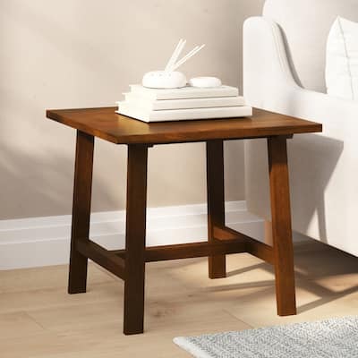 Farmhouse Style Trestle Base End Table