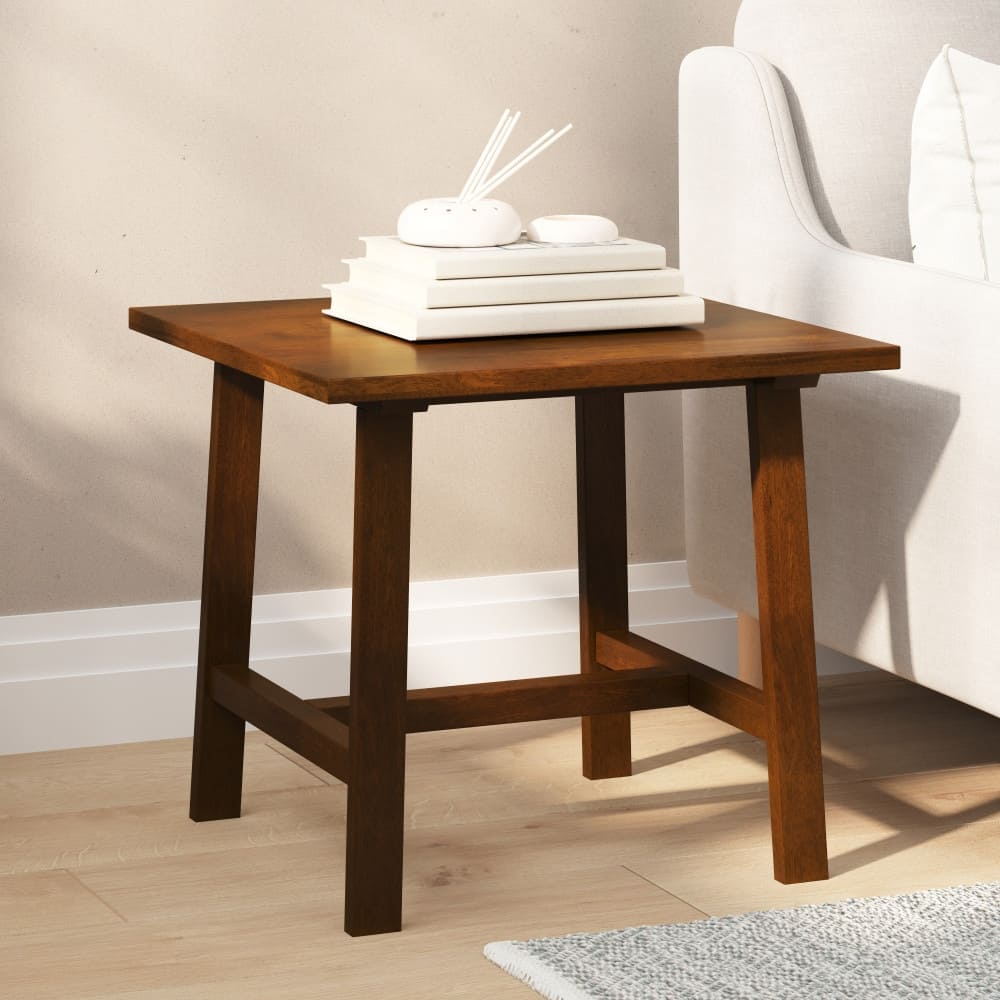 Farmhouse Style Trestle Base End Table