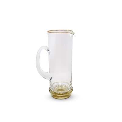 Pitcher with Gold Base and Rim, 44.5 oz