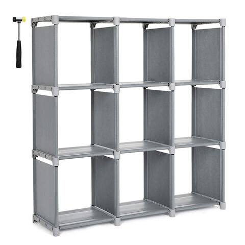 Kanstar 9 Cube DIY Cube Storage Shelves Open Bookshelf Closet Organizer Rack Cabinet Gray