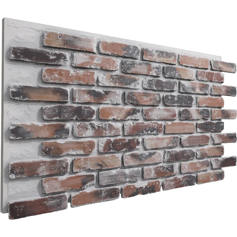 EverStone Aged Brick Faux Brick Panel, 46 7/8"W x 27"H x 1 1/4"D