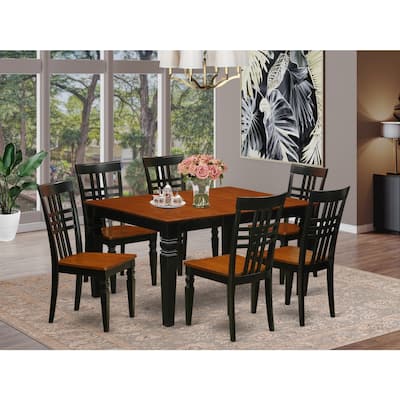 Kitchen Dining Table Set Wood Chairs - 7 Piece Rectangle Table & Chairs