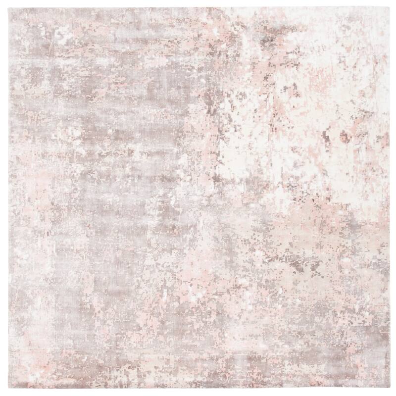 SAFAVIEH Handmade Mirage Selvie Modern Abstract Viscose Rug - 7' Square - Pink