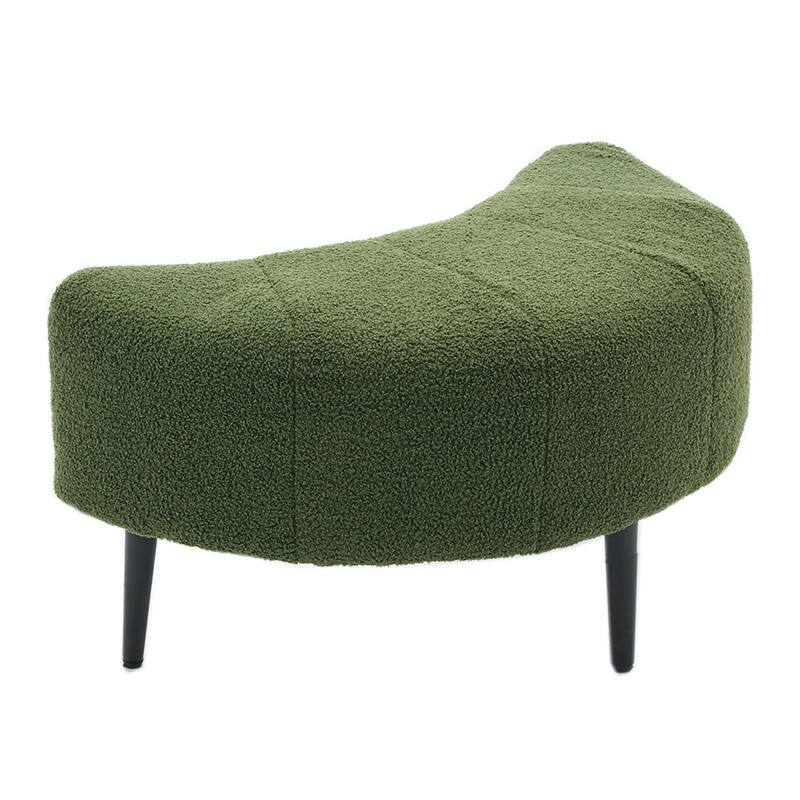 42" Modern Velvet Fabric Accent Chair with Ottoman Set