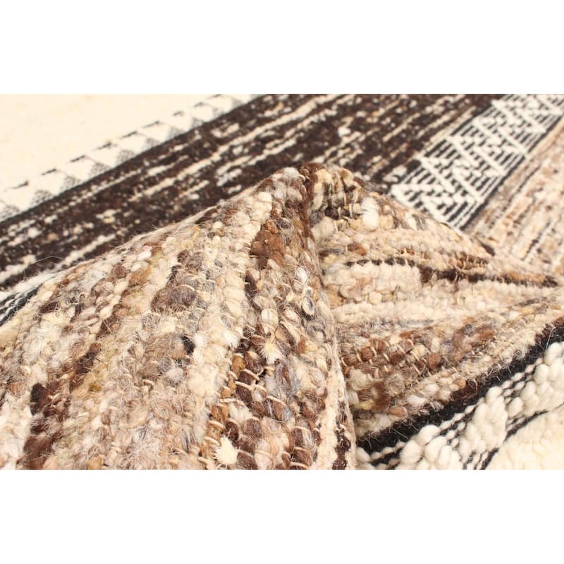 ECARPETGALLERY Braid weave Sienna Brown Wool Rug - 5'4 x 7'11