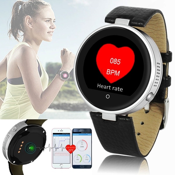 #1 iPhone & Android Compatible SmartWatch - SMS Push Notification - Bluetooth Sync - Heart Rate - Fitness - Pedometer