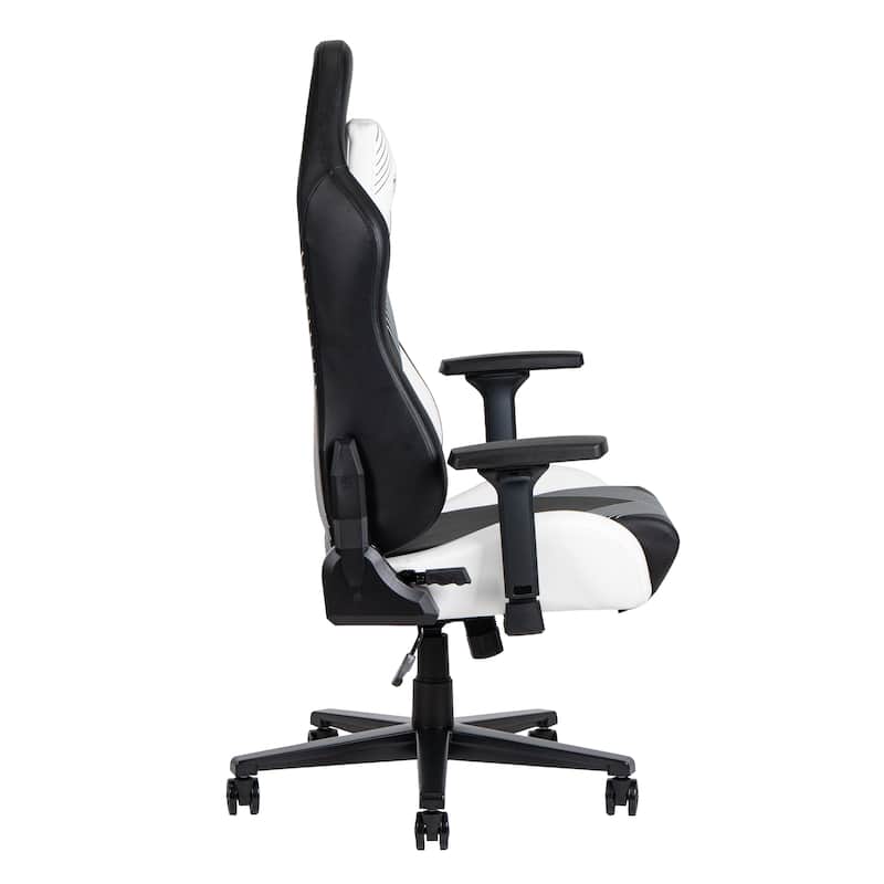 150°Reclining Mechanism Comfort Edge White Gaming Chair,Heavy Duty Steel Base