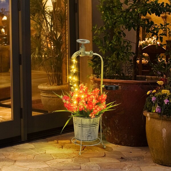 Solar Shower Garden Art Light Decoration LED Fairy Lights with Planter Bed Bath Beyond 40186434